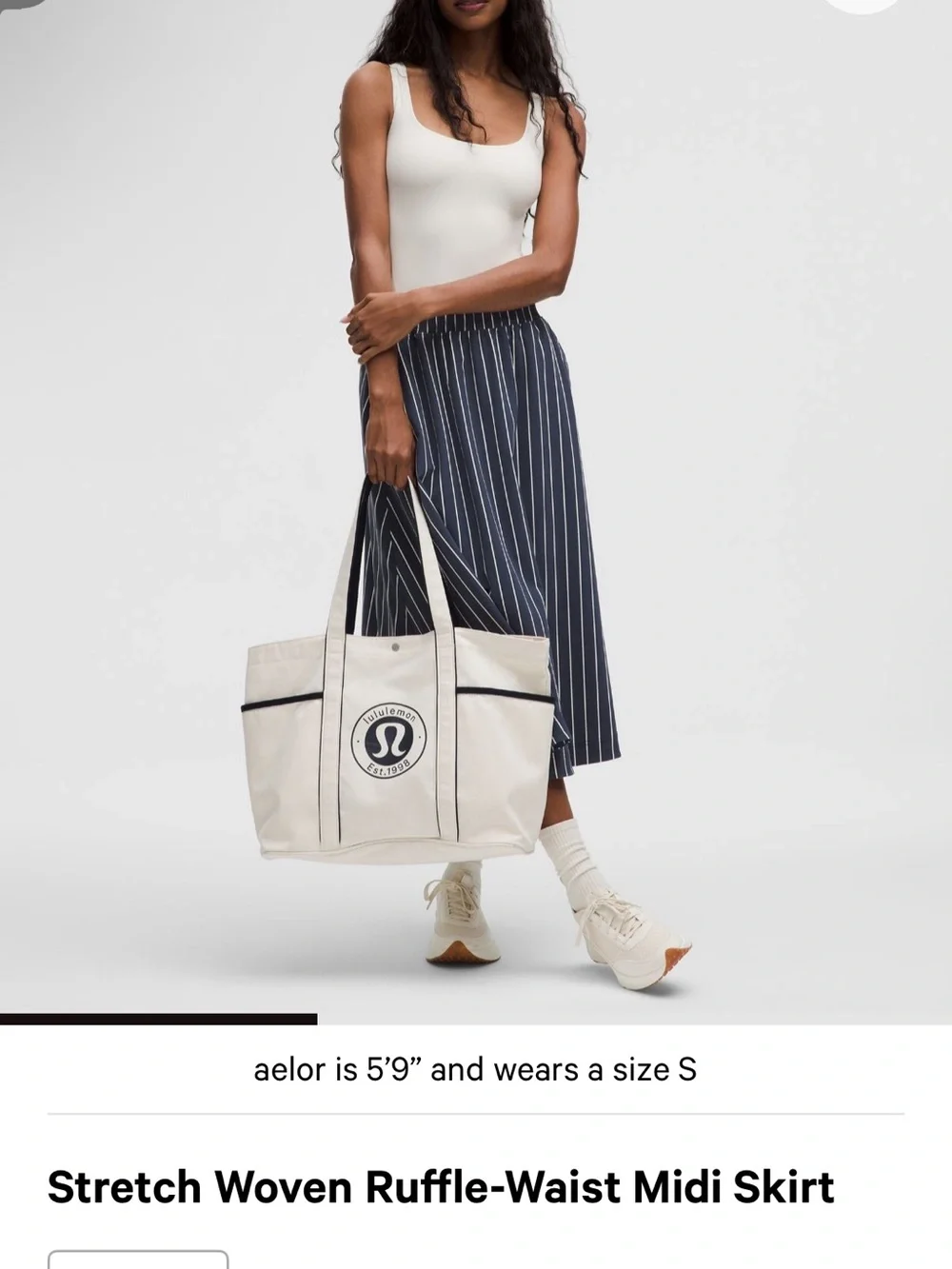Lululemon Stretch Woven Ruffle-Waist Midi Skirt.